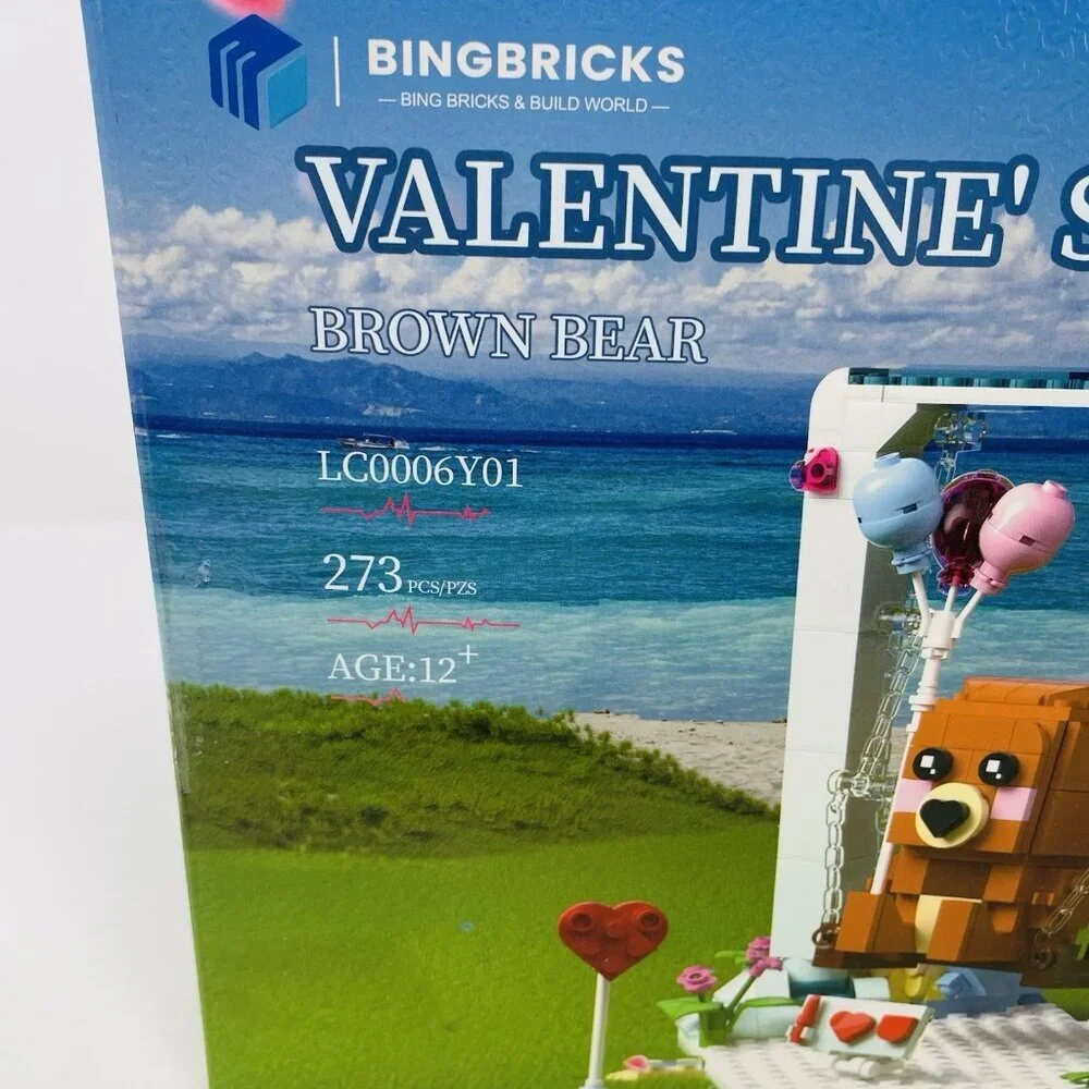 Bing Bricks & Build World Valentines Series Brown Bear‎ on Swing 273 Blocks 12+